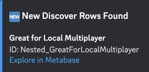 New Rows Found notification